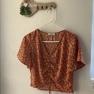 Paper Crane Terracotta Floral Blouse